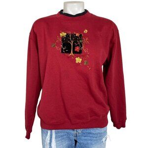 Vintage Decorated Originals Fall Autumn Embroidered Crew Neck Sweatshirt Size L
